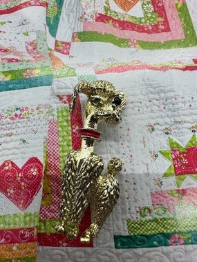 Gold Poodle Dog Figurine Pet Accent - Gold Color